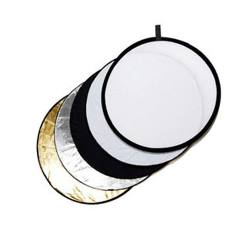 Vijf Kleur Draagbare 80 cm Vijf In Een Reflector, Opvouwbare Achtergrond Reflector Soft Plaat