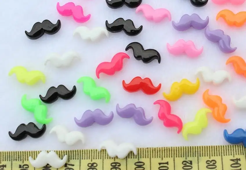 

300pcsresin Kawaii Small Mustache Cabochons (16mm) Cell phone decor, hair accessory, embellishment, DIY decoden nail art D25