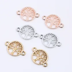 10pcs Rose Gold Silver Life Tree Pendant Connector for Jewelry Making Charm for Bracelet Necklace DIY Handmade Jewelry Findings