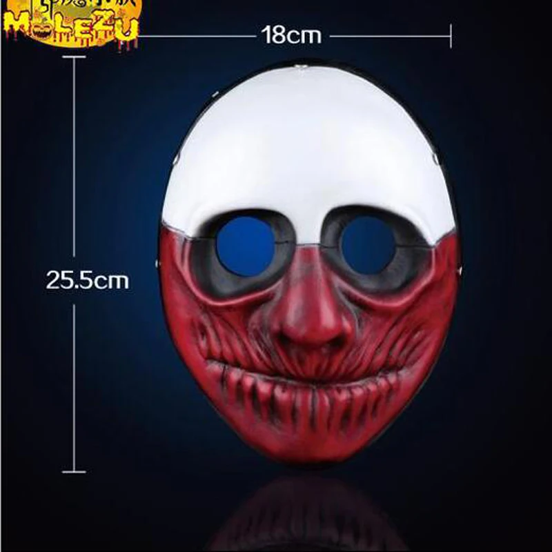 High Quality Halloween Scary Payday 2 Wolf Resin Masks Party Cosplay Masks Men joker Masquerade Dress Costume Collection Props