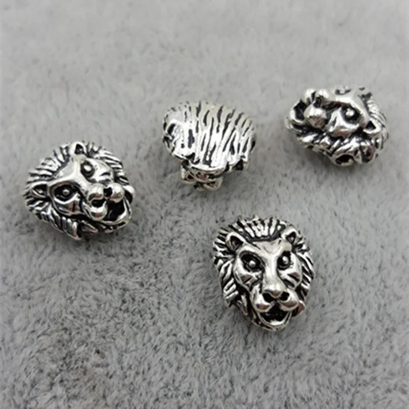 Metal Charms for DIY Jewelry Making Antique Sliver Color Gold Plated Tibetan Leone Lion Head Beads Spacer Bead 10pcs/lot