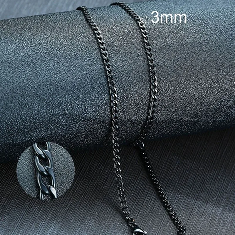 Vnox männer Cuban Link Kette Halskette Edelstahl Schwarz Gold Farbe Männlichen Halsband colar Schmuck Geschenke für Ihn