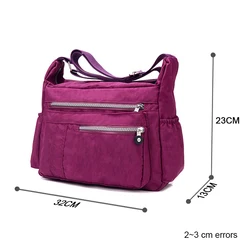 Solid Color Diaper Bag Waterproof Nylon Zipper Mom Maternity Bag for Stroller Multifunctional Travel Women Shoulder Bag 6 Colors