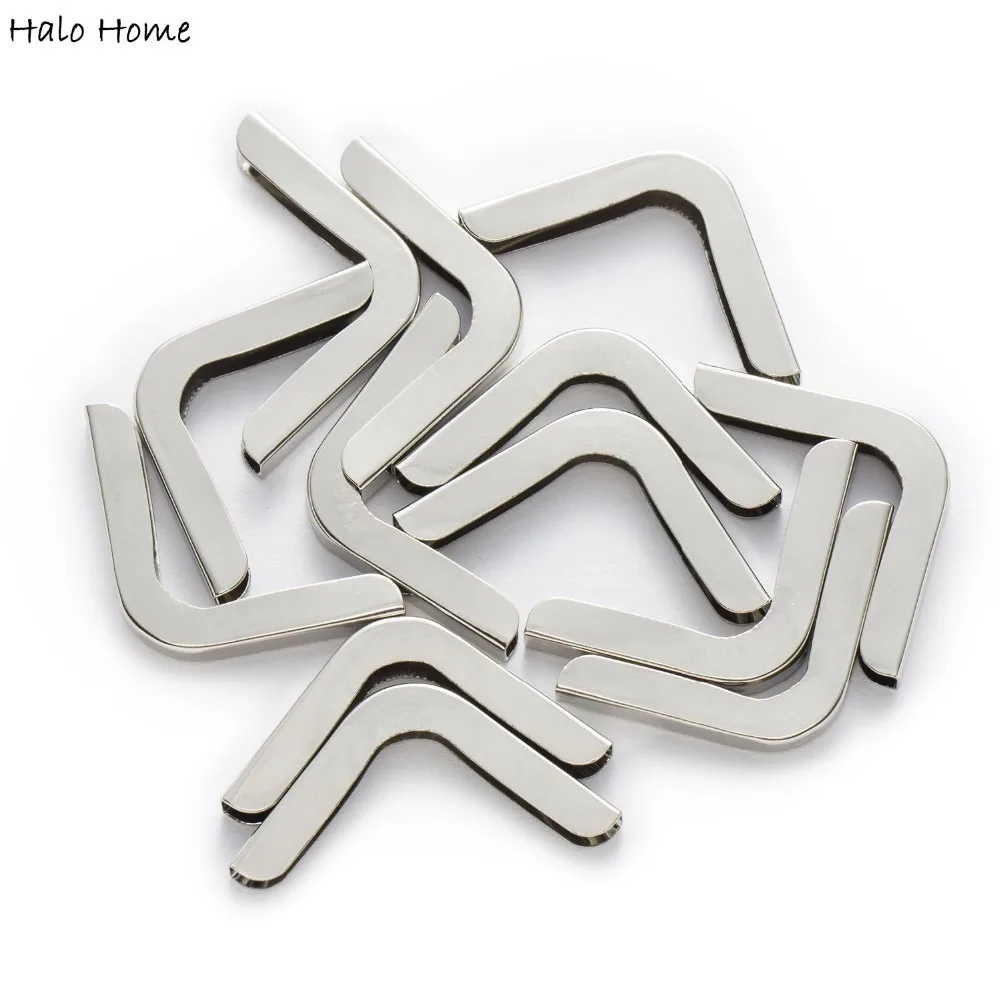 25 Piece Silver Tone Smooth Book Scrapbooking Metal Corner Protectors Jewelry Wood Box Albums Folders Side 30mm(1 1/8\