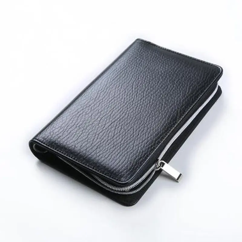 Yiwi Logo Customized Notebook A5 & A6 Business Binder Zipper Bag PU Leather Organizer Planner With Calculator or Memo Pads