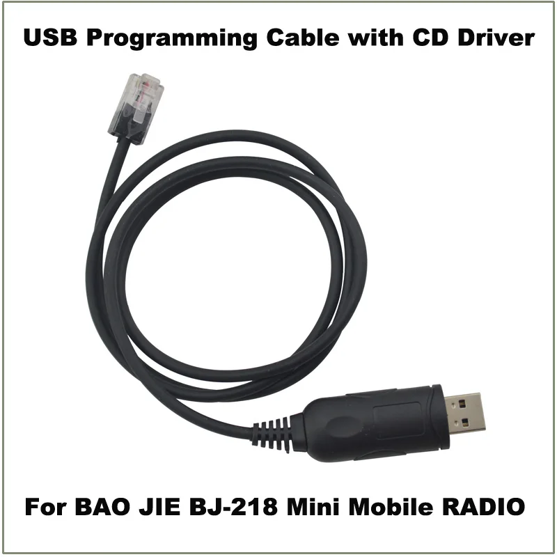 USB Programming Cable 8 pin RJ45 with CD Drive for Baojie BJ-218 mini Mobile Car Radio Transceiver