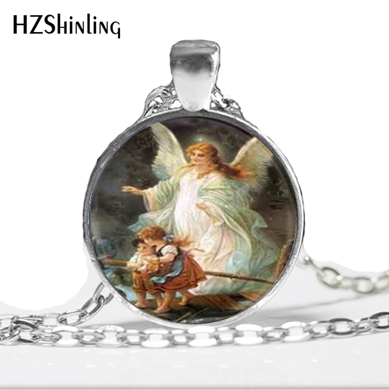 Guardian Angel Necklace Guardian Angel Photo Glass Dome Necklace Pendant Angel Necklace HZ1