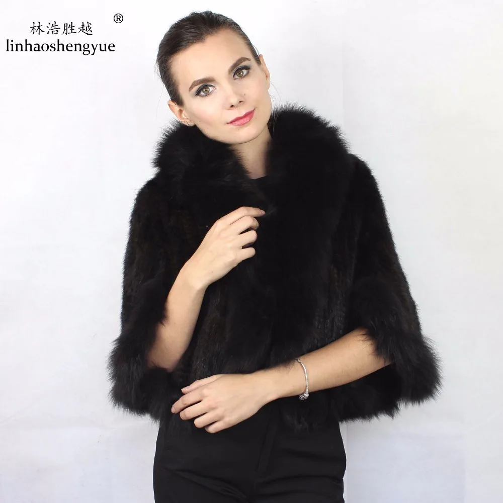 

Linhaoshengyue-Real Fur Shawl, Mink Weave