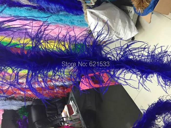 1Pc/Lot! 190cm Long Luxury Royal Blue Ostrich Feather Boa For Decor Costume,Garment Accessories