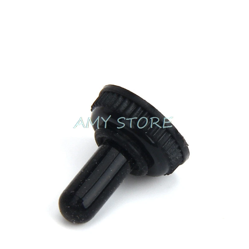 10Pcs 6mm Shaft Hole Mini MTS Toggle Switch Water Dust Proof Cap Rubber Boot Cover WPC-05 Black M12x0.75mm M6x0.75 Threaded