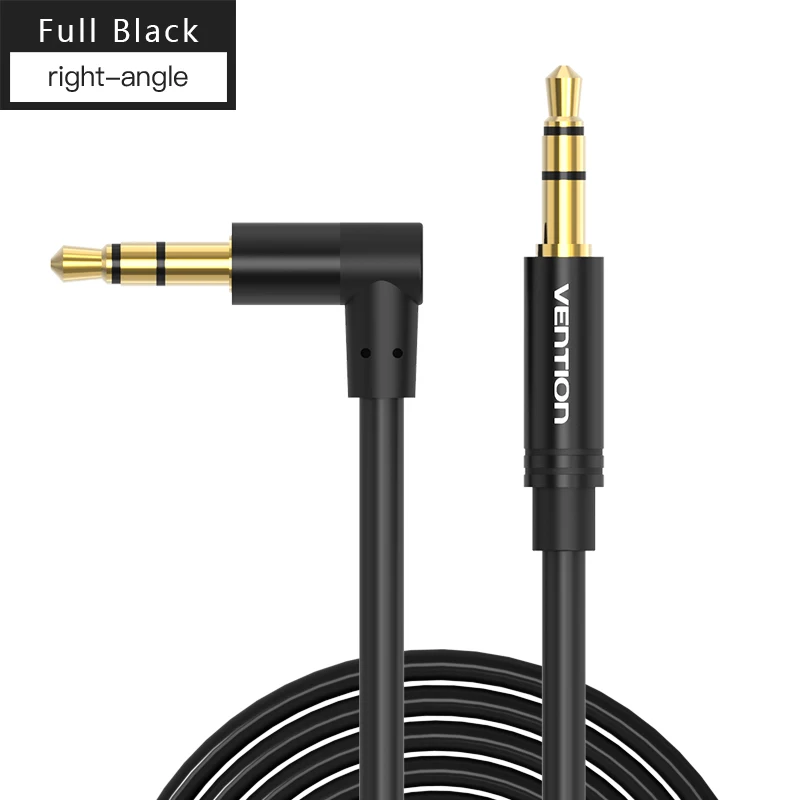 Vention 3.5Mm Jack Audiokabel 3.5 Mannelijke Naar Mannelijke Kabel Audio 90 Graden Haakse Aux Kabel Voor Auto Hoofdtelefoon Mp3/4 Aux Koord 1M