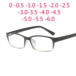 0-1-1.5-2-2.5-3-3.5-4-5-6 Afgewerkt bijziendheid Bril Mannen Korte-sight Eyewear Zwart Transparant Frame Vrouwen Bijziendheid Bril