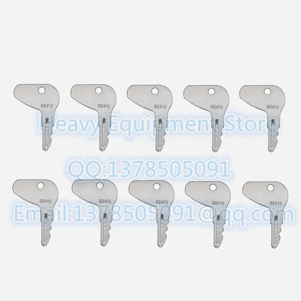 10 PCS H32412 32412 Key For Kubota  Mahindra For Mitsubishi Tractor Ignition Start Starter