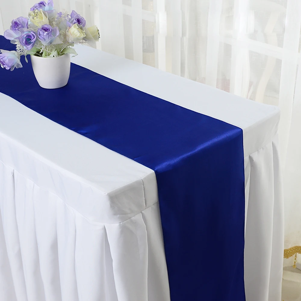 

Wholesales 20PCS Royal Blue Stain Table Runner For Wedding Party Table Decoration Party Supply 30X275CM (12"X108") STR-0033