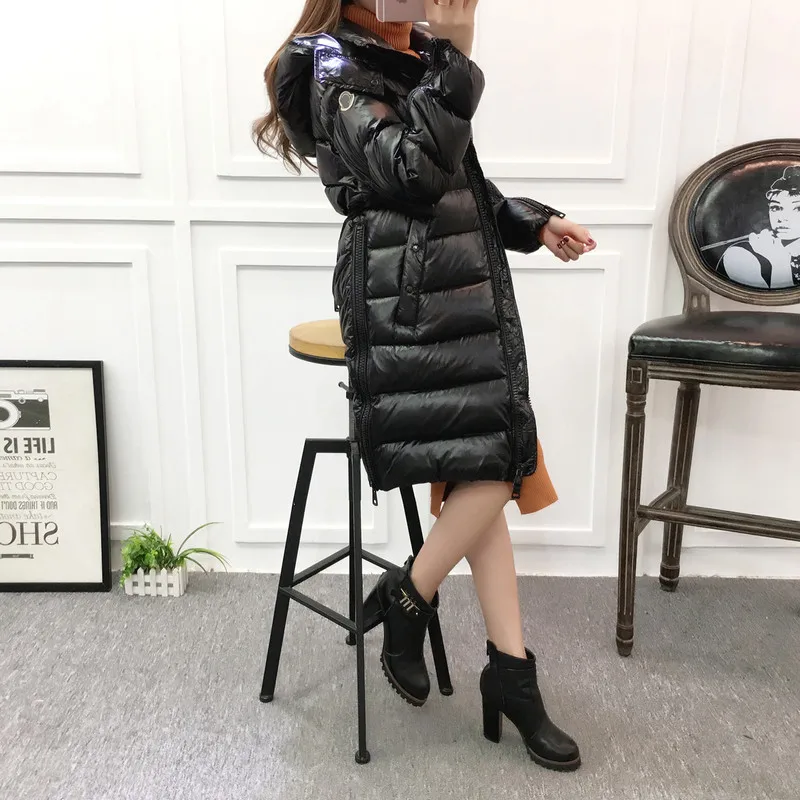 2020 New Women's Down Jacket Long Winter Coat Women Korean Warm Puffer Jacket 90% White Duck Down Jackets for Women 1828 KJ2623