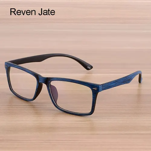 Imagen 1 del producto Reven hombres y mujeres Unisex patrón de madera moda Retro Optical gafas marco gas Vintage