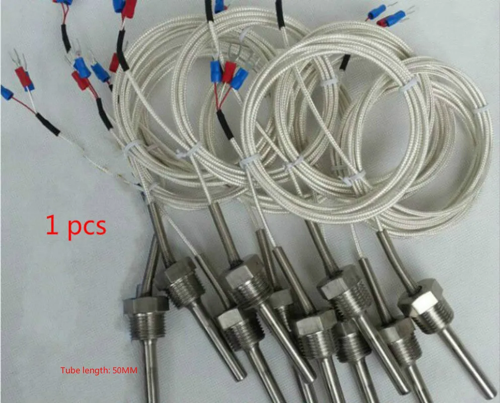 PT100 Thermowell Temperature sensor PT100 platinum RTD temperature probe M8X1.25 M12X1 M12X1.5 M16X1.5 M20X1.5 Thread 3 wires