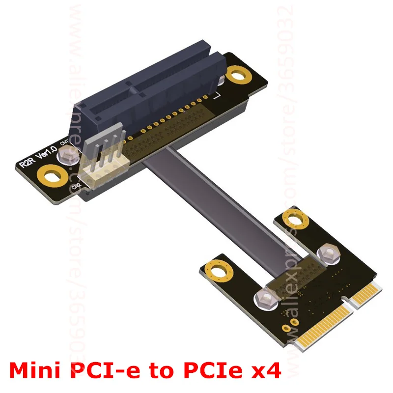 Riser PCIe 4x PCI-E x4 To Mini PCIe Half mPCIe Riser adapter Card elbow design Gen3.0 cable 32Gbps Mini PCI-E 4 PCI-Express