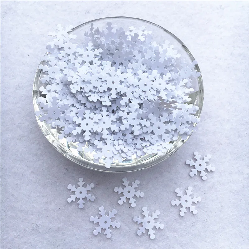 600pcs 15mm Christmas Snowflake Loose Sequins Paillette For Crafts Scrapbooking Navidad Ornaments DIY Sewing Fabric Accessories