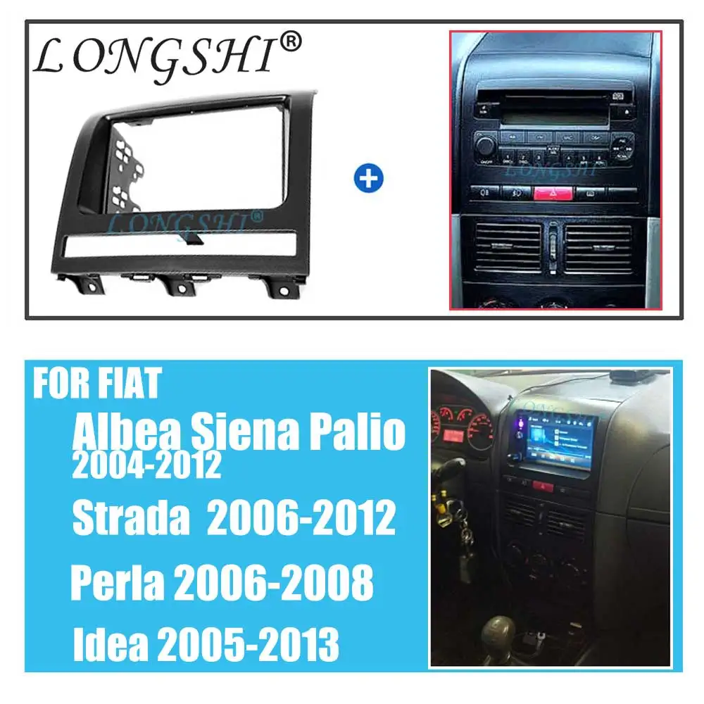 2DIN Car Radio Fascia for FIAT Albea, Siena, Palio 2004-2012; Perla 2006-2008 Stereo Facia Dash CD Trim Install Frame Kit ,2 din