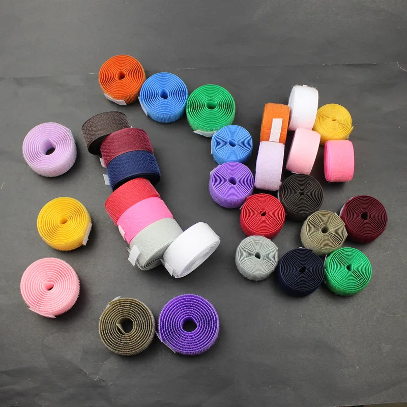 1Pair 100*2.5CM Hook and Loop Adhesive Fastener Tape 100% Polyester Colorful Magic Sticker Adesivo Dual Lock Tape No Glue