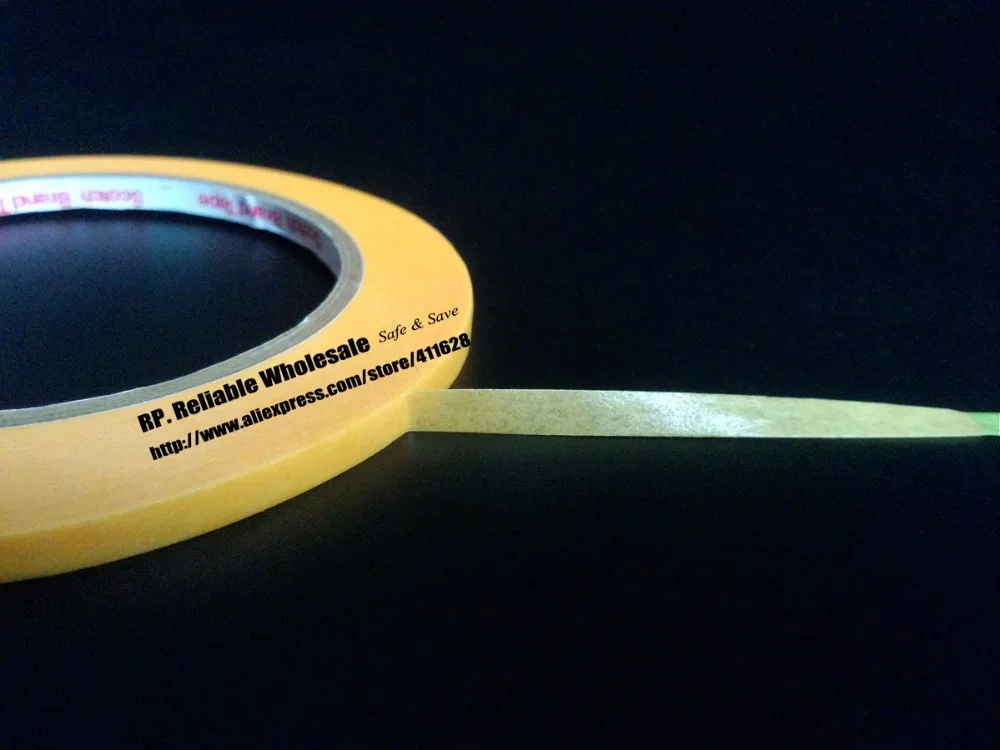 1x (5mm*50M) New High Temperature Withstand Masking Tape Yellow 3M244 for Auto Coating PCB Shielding