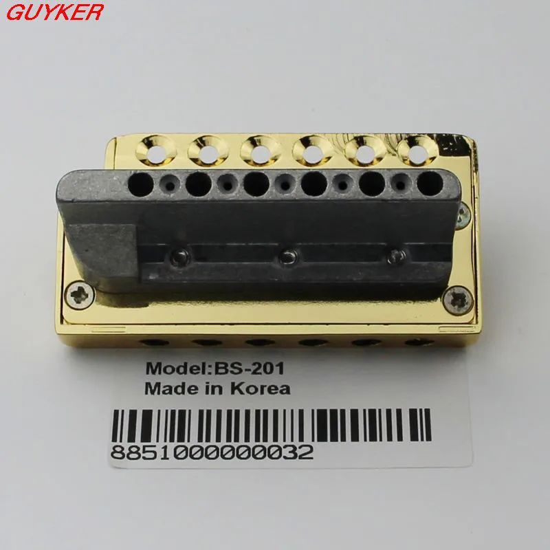 Guitar Parts BS201 - Vintage Style Tremolo Guitar Bridge - CHROME-GOLD