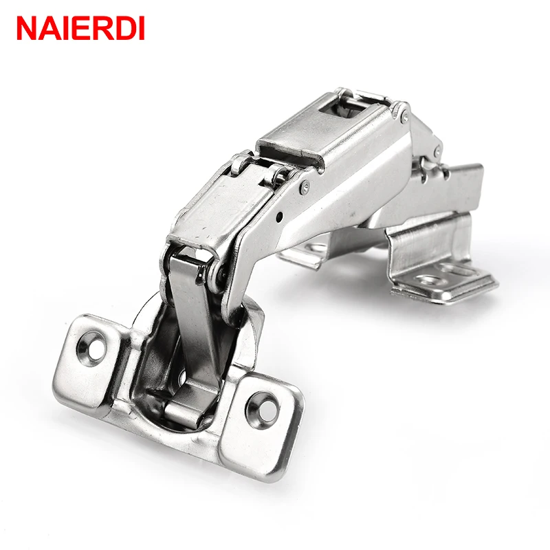 NAIERDI 175 Degree Hydraulic Buffer Hinge Rustless Iron Buffer Soft Close Cabinet Cupboard Door Hinges For Furniture Hardware