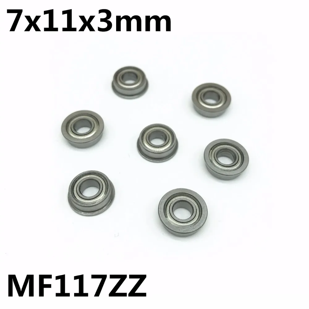 50Pcs MF117ZZ 7x11x3 mm Flange Bearings Deep Groove Ball Bearing High Quality MF117