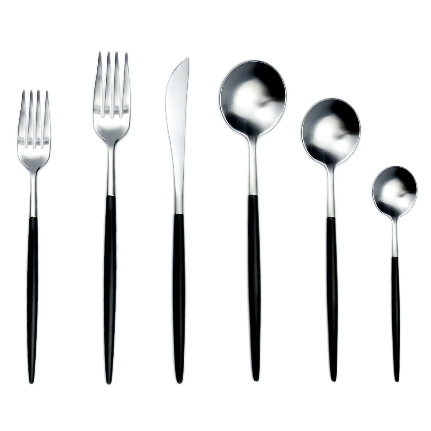 Black Silver Cutlery Set 18/10 Stainless Steel Dinnerware Set Steak Knife Fork Chopsticks Teaspoon Party Kitchen Food Tableware