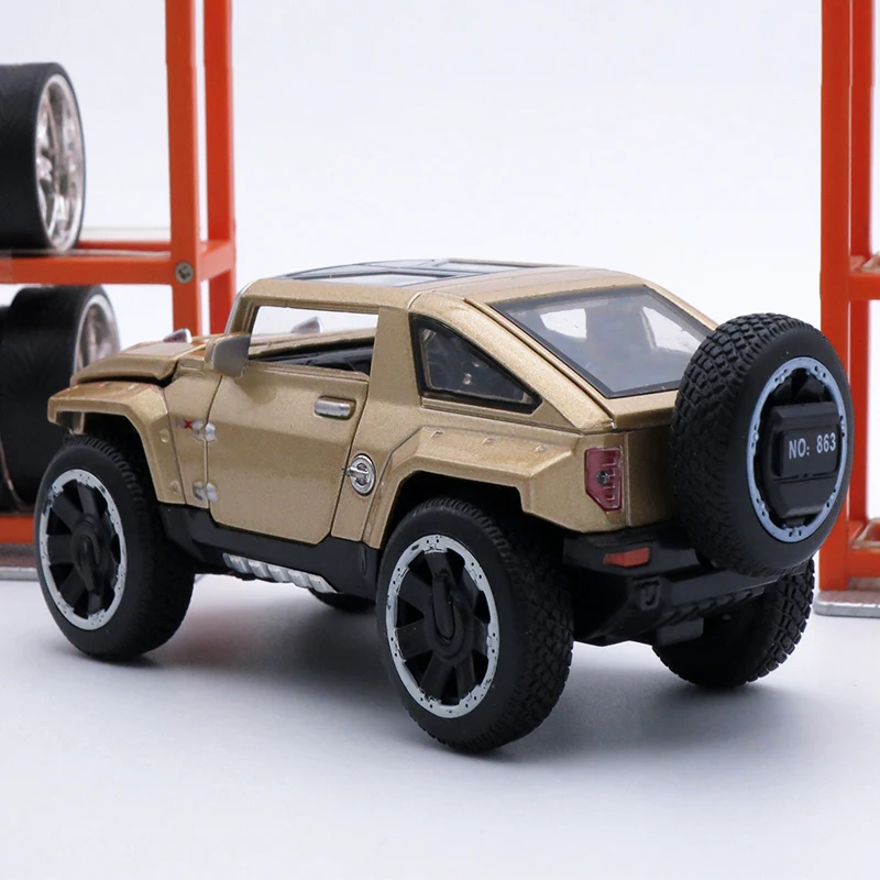 14Cm długości modele Diecast Hummer, samochód ze stopu w skali 1:32, chłopcy prezent metalowe zabawki z muzyką/światło/otwierane drzwi/funkcja wycofania