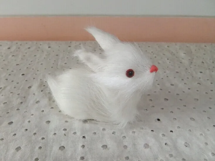 10 pieces a lot mini Simulation rabbit toys polyethylene&furs rabbit models gift about 7x5cm y0116