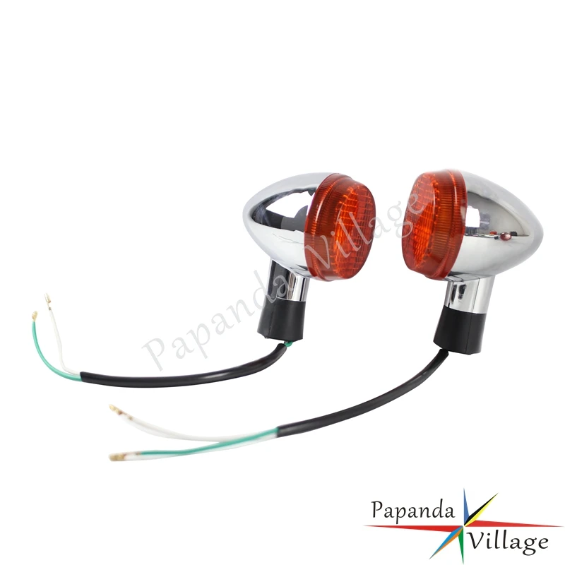 Papanda Motorbike Chrome Rear Turn Signal Indicator Lamp Amber Light For Honda Shadow 400 750 VT750 2004-2007 E13 Approved Lamp