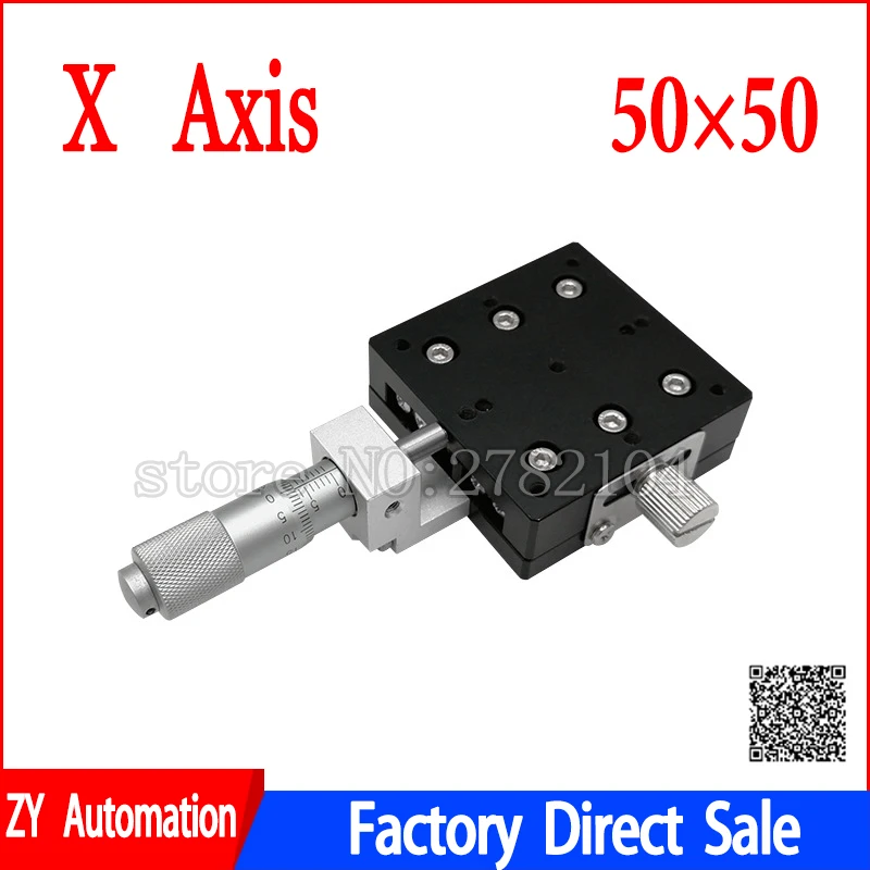 Axis 50×50 mm Plataforma de Aparamento Manual Estágios Lineares Rolamento Tuning Mesa Deslizante X50-l X50-c X50-r Trilho Transversal x