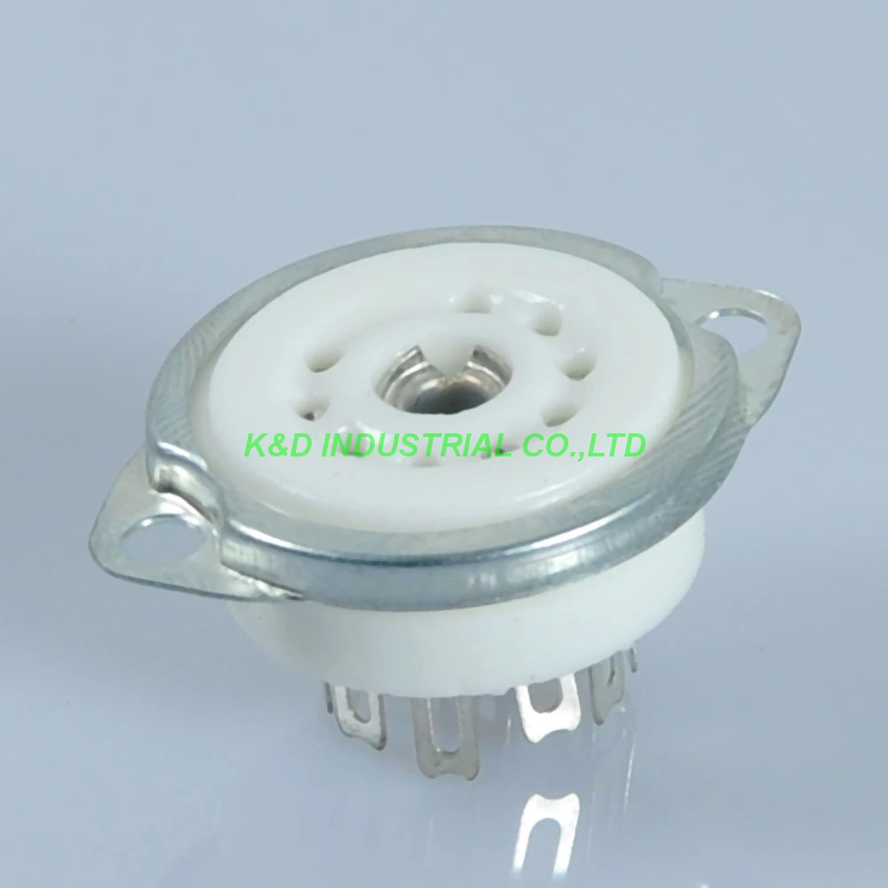 5pcs 9pin Audio Amp Sliver Tube Socket 12AX7 12AU7 ECC83 6922 Chassis Mount for Amplifier