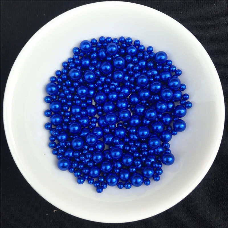 10 grammi Royal Blue ABS perle 2.5/3/4/5/6/8mm perle di perle d\'imitazione acriliche rotonde per la creazione di gioielli/Nail Art/telefono