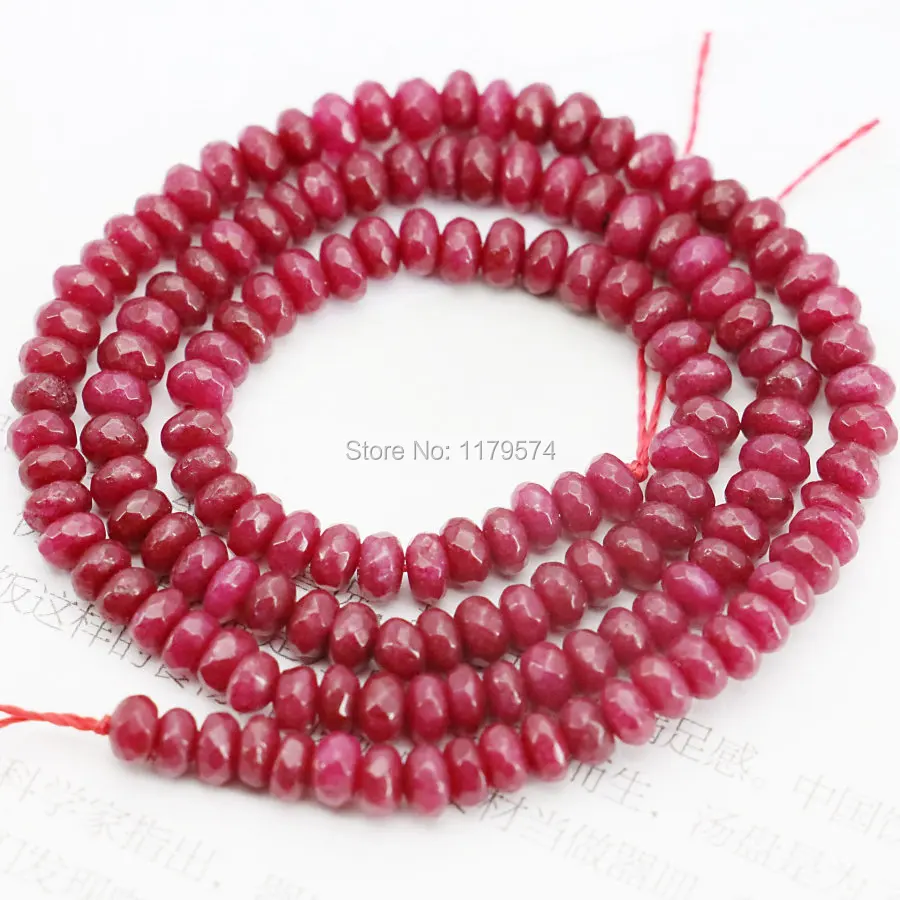 Jewelry for Women 2x4mm Ruby Colour Y2k Accessories Crafts Faceted Loose Wheel Beads Diy Jade Stone Making Design Free Freight