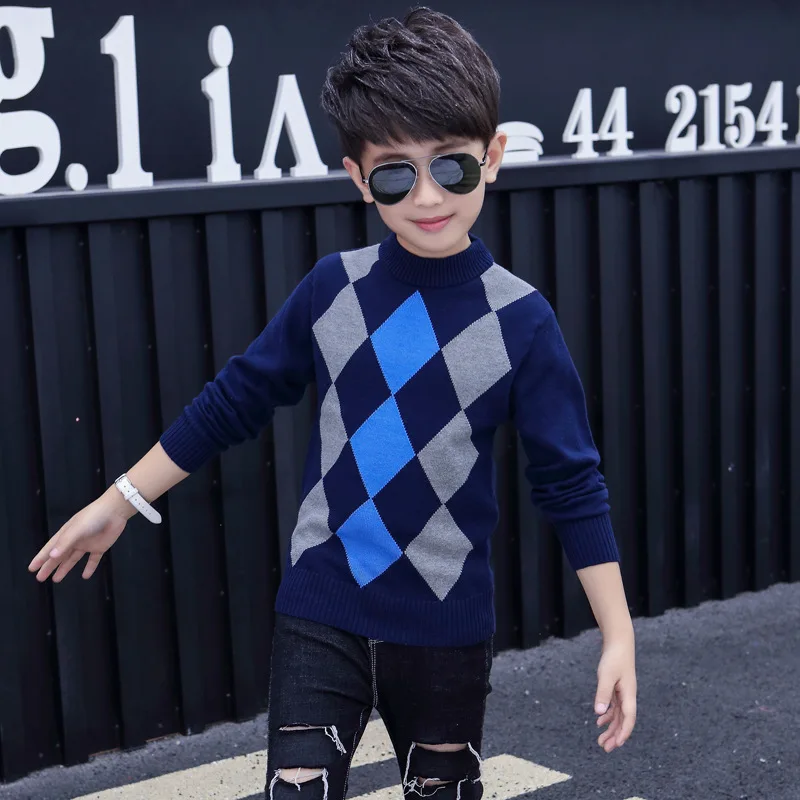 Kids Winter Sweater 2022 Autumn Children Knitted Pullover Sweater For Teens Big Boys 6 8 10 12 14 16 Years Wear Dwq358