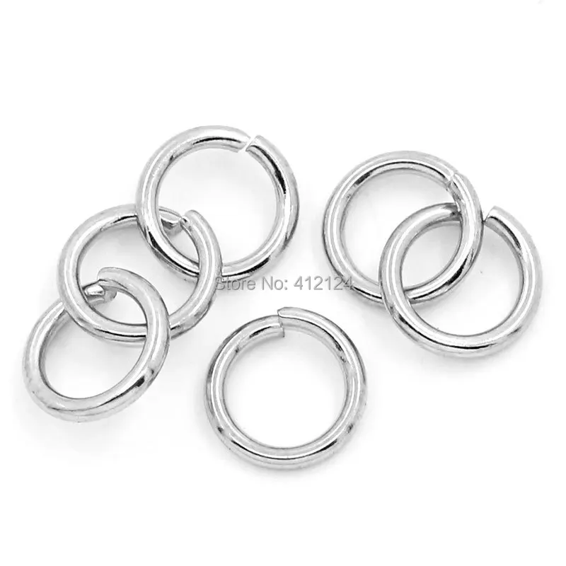 10000Pcs Stainless Steel Open Jump Rings Round Silver Tone 8mm(3/8