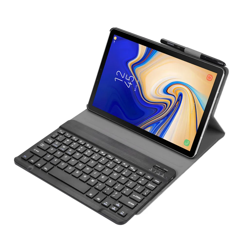 

For Samsung Galaxy Tab S4 10.5 T830 T835 T837 Detachable Wireless Bluetooth Keyboard + Slim Folio Stand PU Leather Case Cover