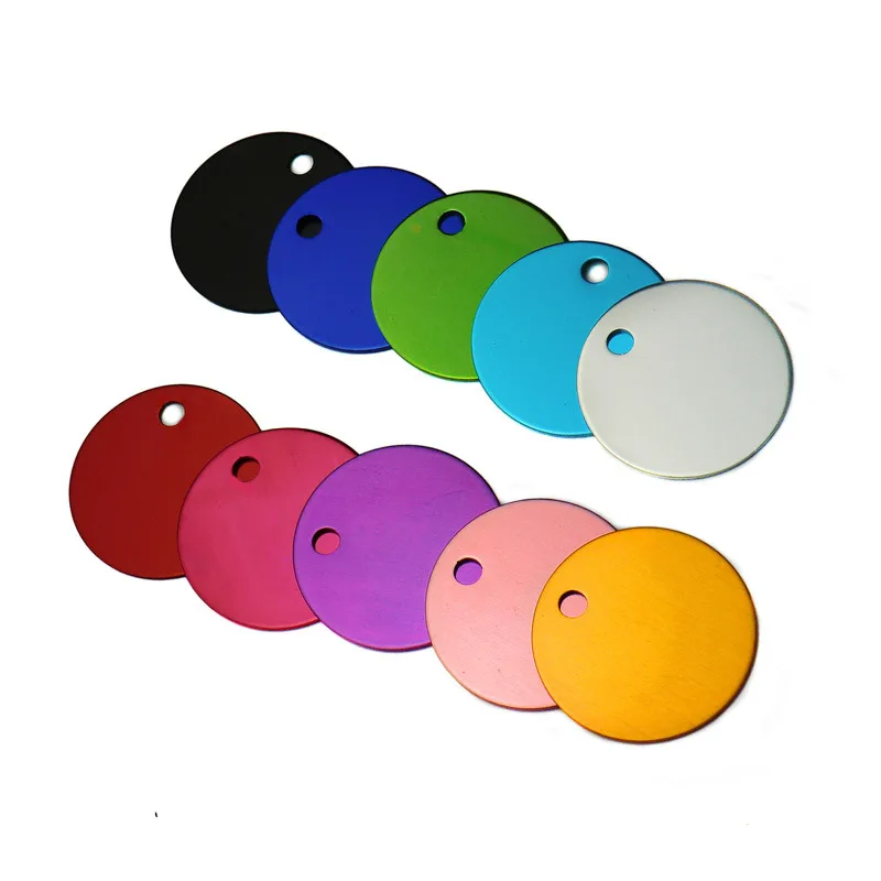 20 sztuk dwustronny spersonalizowany projekt niestandardowe grawerowane okrągły kształt pies kot nazwa zwierzęcia numer telefonu identyfikatory tagi Customizd