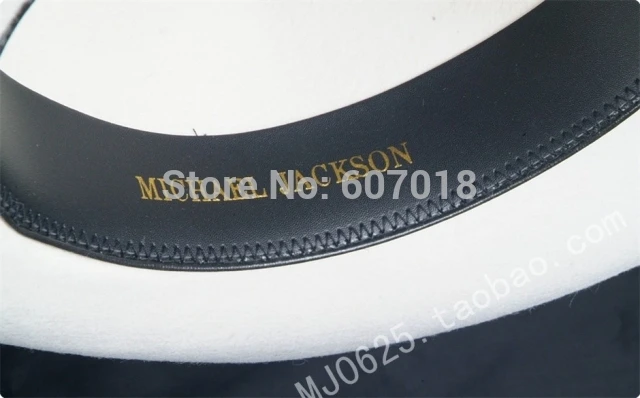 WOW 2pcs MICHAEL JACKSON White&Black Hats Fedora Smooth Criminal&Billie Jean Classic Fedora with name