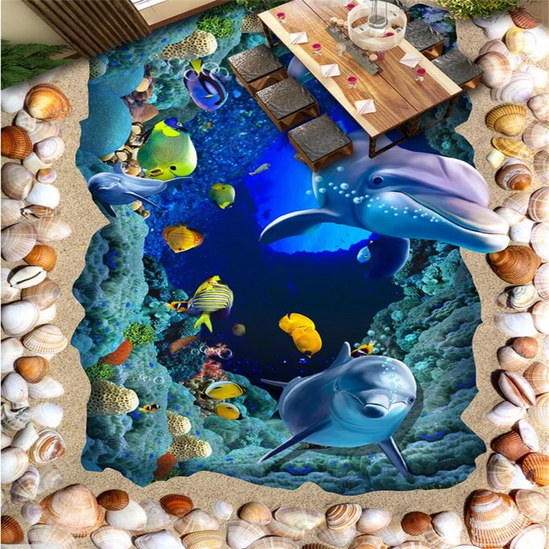 beibehang Beige stone ceiling floor painting Custom Waterproof Wallpaper For Bathroom 3D PVC Wear Non-slip Wall Paper Kitchen