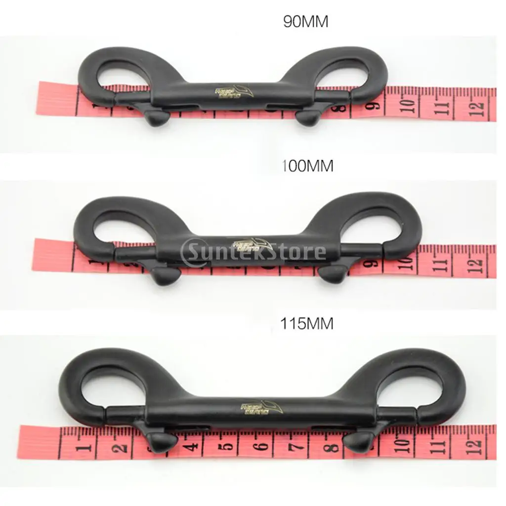 Underwater Scuba Diving 90mm 100mm 115mm 316 Black Stainless Steel Hook Double Ended Bolt Snap Buckle Metal Clip