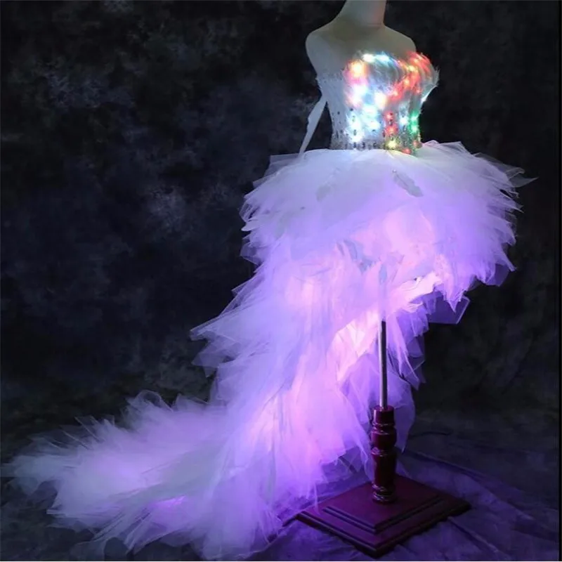 

LZ11 Led luminous light costumes dancer dresses singer sexy clothes wedding clothes stage show wear bar nightclub model clothing