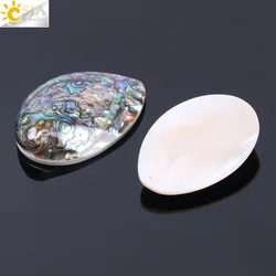 CSJA Reiki New Zealand Natural Sea Abalone Paua Oyster Shell Pendants for Women Mens DIY Necklace Unique Multicolor Jewelry F130