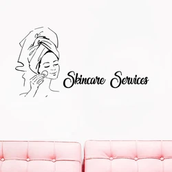 Spa Sign Facials Quote Body Massage Wall Decal , Mask Skin Care Treatment Vinyl Art Sticker Beauty Salon Mural Art Wall Decor