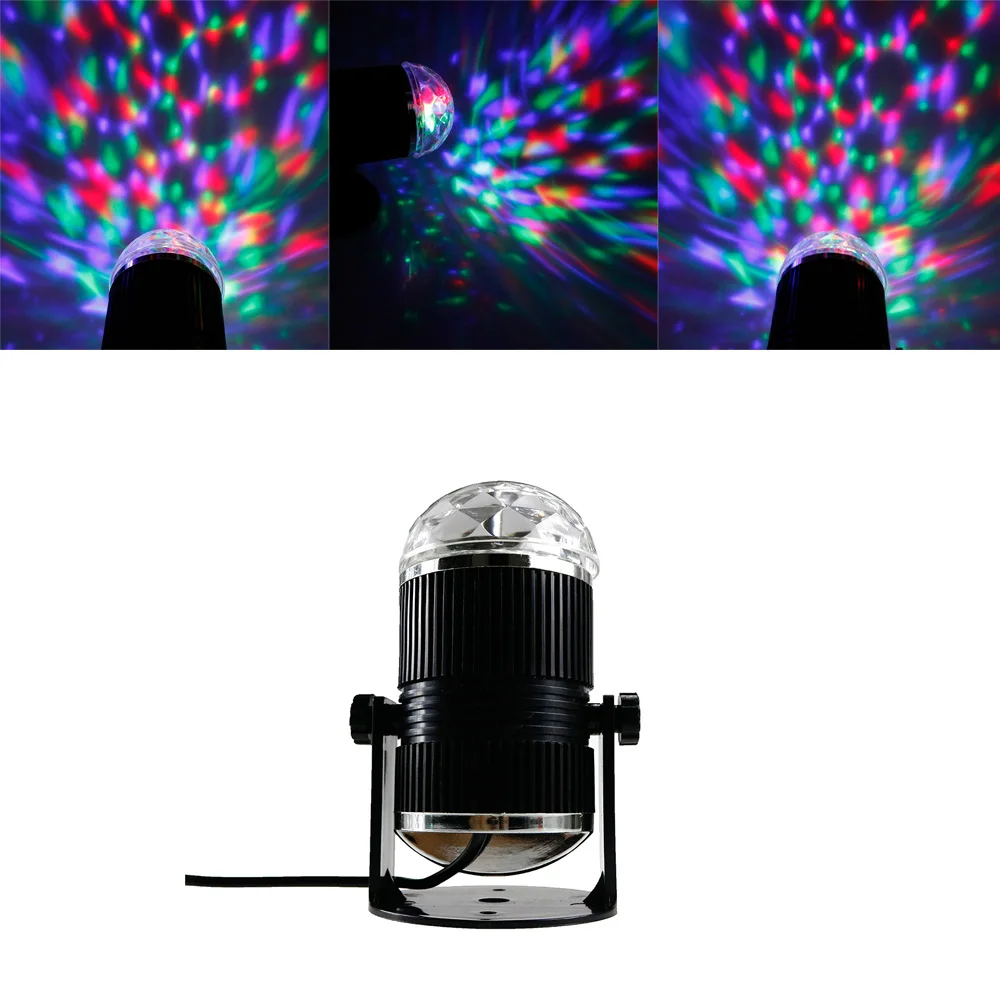 Professional DJ Light RGB Color Changing Sound Cotrol Crystal Magic Mini Disco Ball Led Stage Lights for KTV Xmas Wedding Party