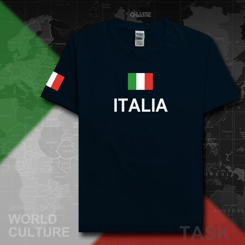 Italy Italia Italian t shirt man 2017 t-shirts  nation team 100% cotton gyms fans Jerseys streetwear fitness ITA country tops