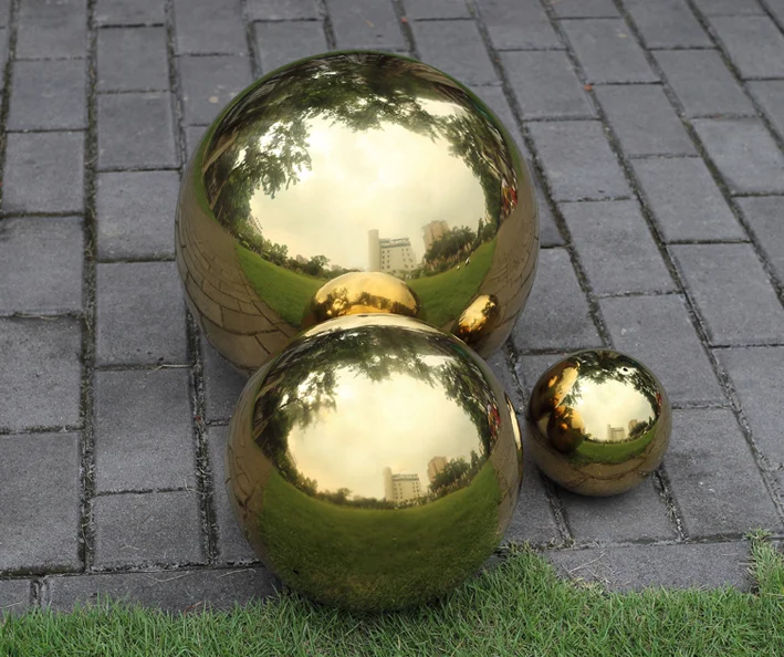 1pc 200 mm in diameter Golden stainless steel ball,hollow ball,decoration ball,titanium plating,KTV,stanless steel garden sphere